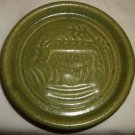 GREEN POTTERY CERAMIC COASTER VOTIVE CANDLEHOLDER GREEN POTTERY CERAMIC COASTER VOTIVE CANDLEHOLDER