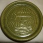 GREEN POTTERY CERAMIC COASTER VOTIVE CANDLEHOLDER