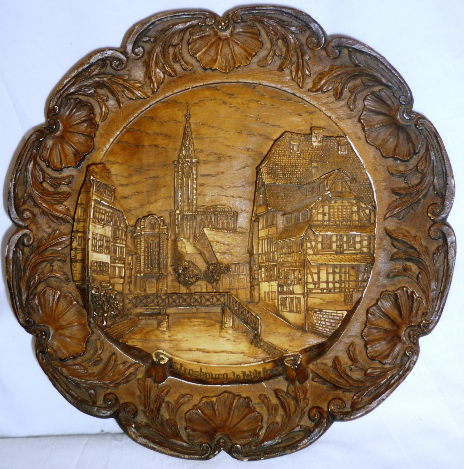 DECORATIVE WALL PLAQUE 3D PLATE STRASBOURG LA PETITE FRANCE ALSACIEN