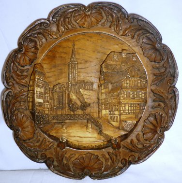DECORATIVE WALL PLAQUE 3D PLATE STRASBOURG LA PETITE FRANCE ALSACIEN VERITABLE