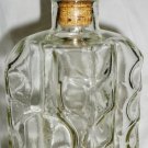 VINTAGE CLEAR THUMBPRONT BUBBLE GLASS SQUARE LIQUIOR DECANTER BOTTLE