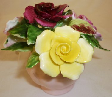 ADDERELY ENGLAND BONE CHINA FLORAL ARRANGEMENT - NEEDS 'REPLANTING'