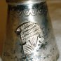 VINTAGE MINIATURE PEPPER SHAKER .950 SILVER AZTEC DESIGN