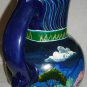 GORGEOUS HANDPAINTED CERAMIC LARGE 12" PITCHER FLOWER VASE DECOR