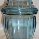 GORGEOUS INDIANA SKY BLUE VASELINE OPTICAL GLASS CANISTER APOTHECARY COOKIE JAR