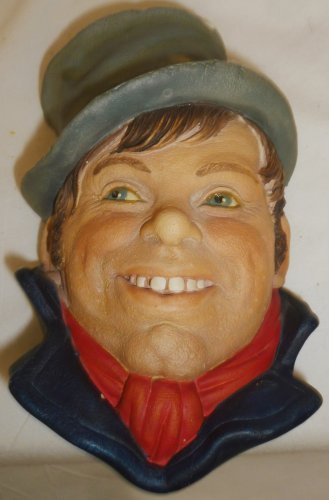 VINTAGE LEGEND PRODUCTS ENGLAND CHALKWARE SCULPTURED WALL HEAD MASK WELLER