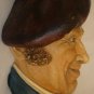 VINTAGE LEGEND PRODUCTS ENGLAND CHALKWARE SCULPTURED WALL HEAD MASK JOCK