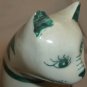 VINTAGE HANDPAINTED PORCELAIN CAT FIGURINE FLOWERS