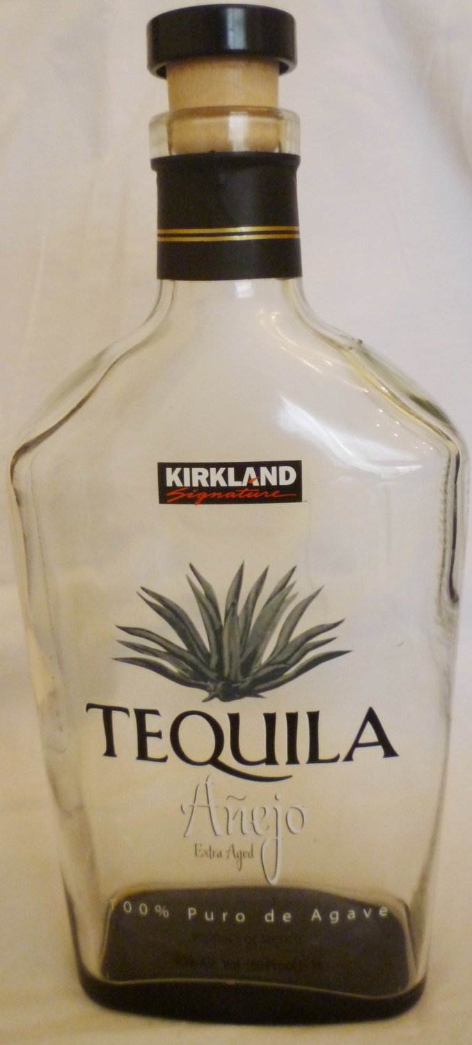 EMPTY COLLECTIBLE TEQUILA ANEJO EXTRA AGED KIRKLAND BRAND