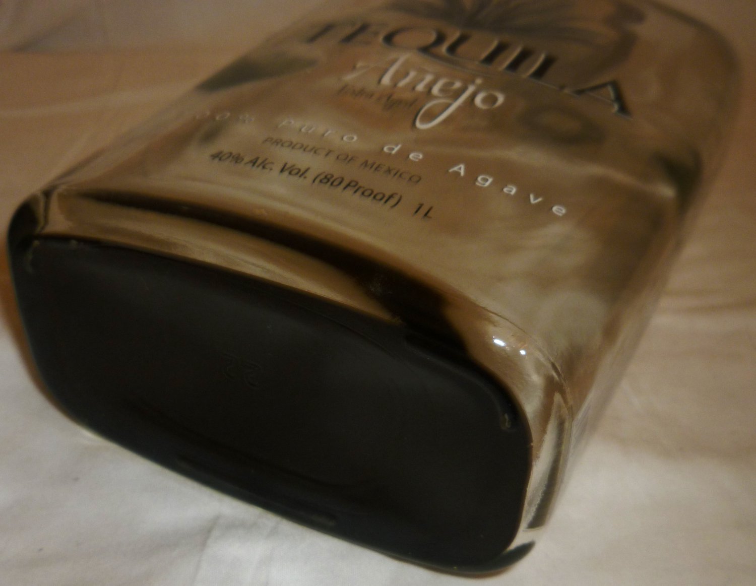 EMPTY COLLECTIBLE TEQUILA BOTTLE ANEJO EXTRA AGED KIRKLAND BRAND