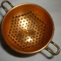 VINTAGE DOLLHOUSE MINIATURE COPPER WATERING CAN & COLANDER PORTUGAL SET OF 2
