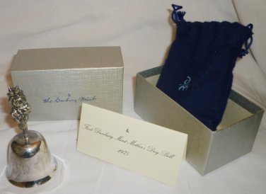 COLLECTIBLE DANBURY MINT MOTHER'S DAY BELL 1975 SILVER PLATE NMB DUST BAG COA
