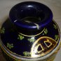 VINTAGE JAPAN SATSUMA CERAMIC HANDPAINTED VASE WOMAN DRAGON COBALT GREEN GOLD