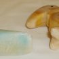 SET OF 2 FIGURINES TWO COLORED UNIQUE ONYX MARBLE TOUCAN PARROT