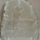 GOLF VICTORIAN GOLFER DECORATIVE CLEAR & FROSTED GLASS PAPERWEIGHT FIGURINE