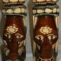 VINTAGE AFRICAN ART WOOD CARVED SCULPTURES FIGURINE SET OF 3