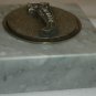 DESK DECOR PEWTER EMBOSSED DELAWARE STATE CUTOFF ITALY MARBLE BASE