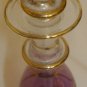 BEAUTIFUL BLOWN PURPLE GLASS W/GOLD ACCENTS PERFUME BOTTLE EGYPT