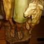 VINTAGE H.BECKER SCULPTURE SHEEP HERDER WITH GOAT DECORATIVE LAMP 1961