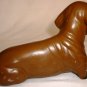CHARMING HANDPLAINTED UNGLAZED CERAMIC DOG FIGURINE DACHSHOUND