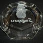 BEAUTIFUL BLOCK CRYSTAL ETCHED DRAGON SINGAPORE ASHTRAY NMB