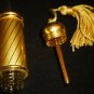 BEAUTIFUL INCASED GLASS BRASS PERFUME BOTTLE REUSABLE COMPACT REFILLABLE GOLD 5