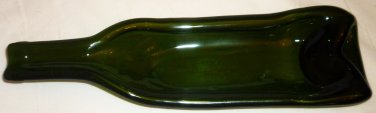 BARWARE DARK GREEN GLASS SNACK OLIVE CHEESE TRAY BOTTLE