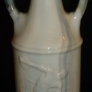 VINTAGE JIM BEAM LIQUOR BOTTLE DECANTER MILK GLASS GREEK OLYMPIC DISC THROWER