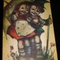 VINTAGE WOODEN MUSIC BOX GOEBEL KIDS WITH UMBRELLA STORMY WEATHER