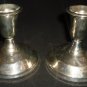 TRADITIONAL SILVERPLATED TAPER CANDLE HOLDER CANDLEHOLDER SET OF 2