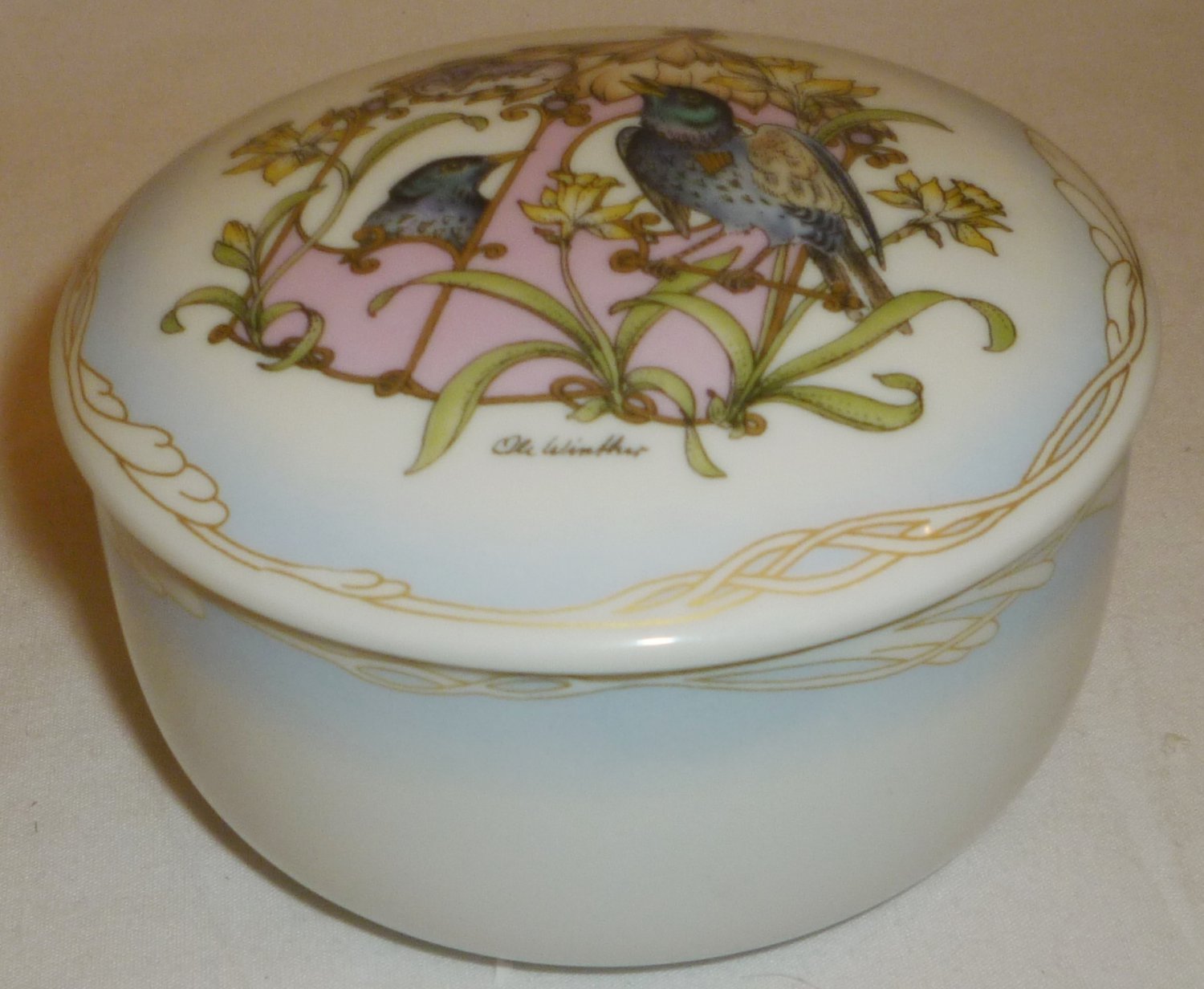 HUTSCHENREUTHER PORCELAIN TRINKET BOX GERMANY Motiv 201212 OLE WINTHER APRIL