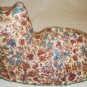 CHARMING PORCELAIN FLORAL PATCHWORK DESIGN CAT FIGURINE