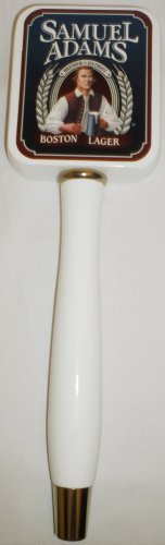 BEER TAP HANDLE SAMUEL ADAMS BREWER PATRIOT BOSTON LARGER WOODEN