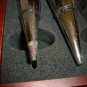 CHROME & WOOD BOTTLE STOPPER SET OF 3 WOODEN GIFT BOX