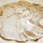 BEAUTIFUL MIKASA 3D CLEAR GLASS ANGEL SONG GOLD TRIM SWEET DISH JAPAN NMB CHRISTMAS
