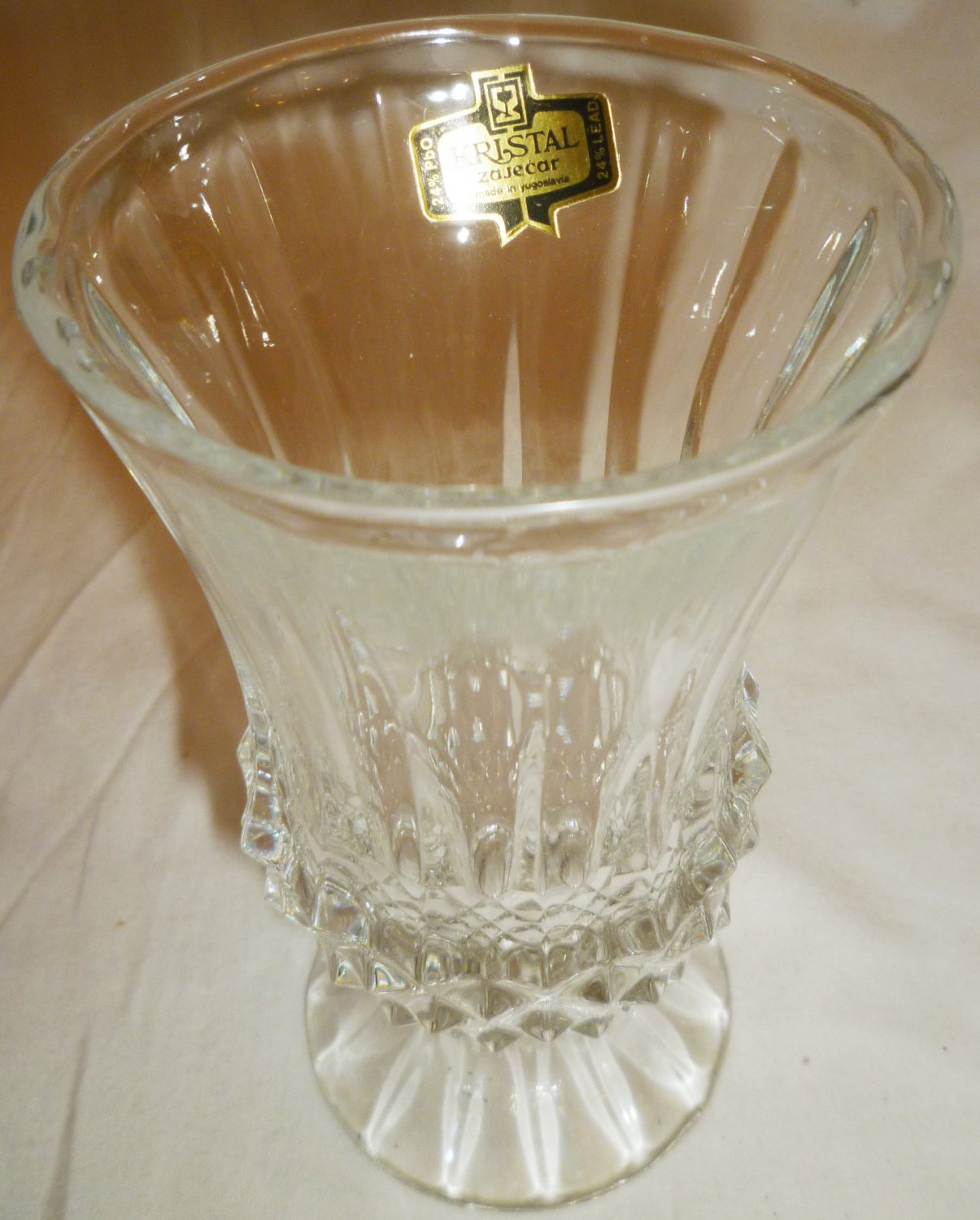 VINTAGE ZAJECAR YUGOSLAVIA 24% LEAD CRYSTAL d'ADRIANA BUD VASE DUCHESS NMB