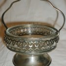 VINTAGE FILIGREE SILVERPLATED WITH GLASS LINER OPEN SUGAR BOWL ENGLAND