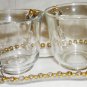 VINTAGE IMPERIAL GLASS OHIO CANDLEWICK GOLD BEADS CREAMER, SUGAR BOWL & TRAY SET