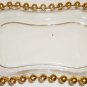 VINTAGE IMPERIAL GLASS OHIO CANDLEWICK GOLD BEADS CREAMER, SUGAR BOWL & TRAY SET