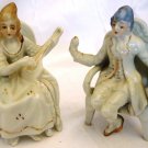 VINTAGE PORCELAIN FIGURINE SET OF 2 EDWARDIAN ERA WOMAN WITH MANDOLIN & MAN VINTAGE PORCELAIN FIGURINE SET OF 2 EDWARDIAN ERA WOMAN WITH MANDOLIN & MAN