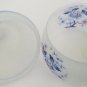 WESTMORELAND FROSTED GLASS FORGET ME NOT BLUE FLOWER DESIGN COVERED BOWL JAR