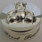 CUTE FIRST TOOTH TEDDY BEAR SILVERPLATED VELVET LINED TRINKET BOX CUTE FIRST TOOTH TEDDY BEAR SILVERPLATED VELVET LINED TRINKET BOX