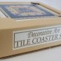 DECORATIVE ART TILE COASTERS SET QUILT LIKE DESIGN