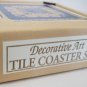 DECORATIVE ART TILE COASTERS SET QUILT LIKE DESIGN