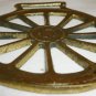 VINTAGE SOLID BRASS HORSE BRASSES WAGON WHEEL