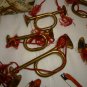 CHRISTMAS ORNAMENTS MUSICAL INSTRUMENTS VIOLINS HORNS TRUMPHETS ANGELS + FABRIC+