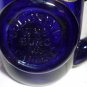 COBALT BLUE GLASS WILLIAMSBURG SHELTON WORKS JUG CREAMER W/COASTER HAND CRAFTEDa