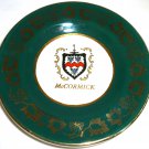 COLLECTIBLE PLATE McCORMIC FAMILY CREST BY ARKLOW POTTERY DUBLIN IRELAND HISTORY