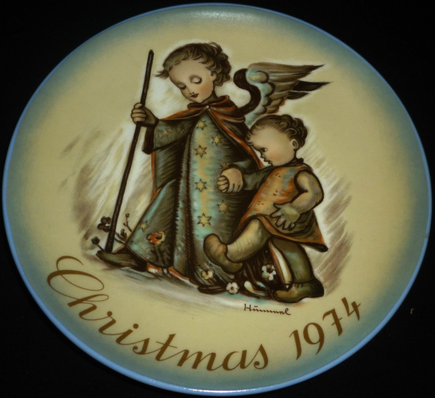 SCHMID SISTER BERTA HUMMEL COLLECTIBLE PORCELAIN PLATE CHRISTMAS 1974 W.GERMANY