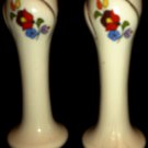 VINTAGE KALOCSA HUNGARY HAND PAINTED PORCELAIN CANDLE HOLDERS SET OF 2
